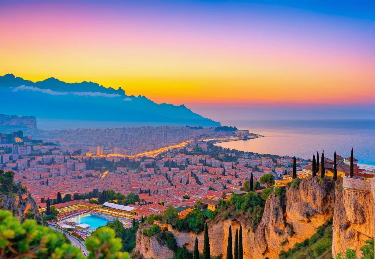 A view of the beach houses in Antalya